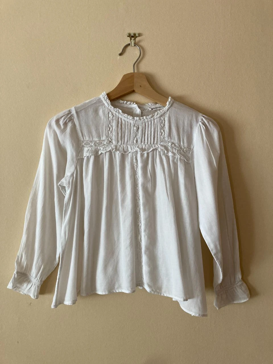 Blouse blanche bohème dentelle Monoprix 10 ans